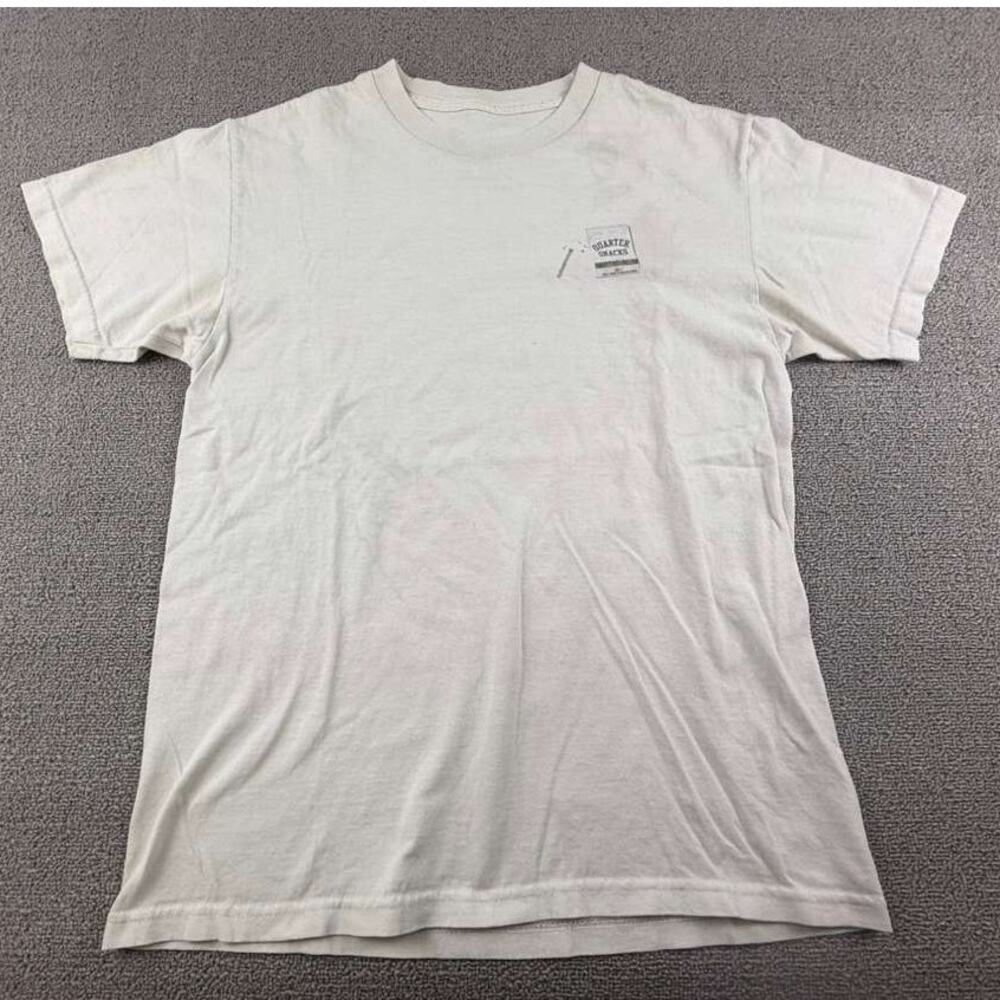 Quarter Snacks T Shirt Men M White Cotton Crewneck Cigarette Snackman Graphic